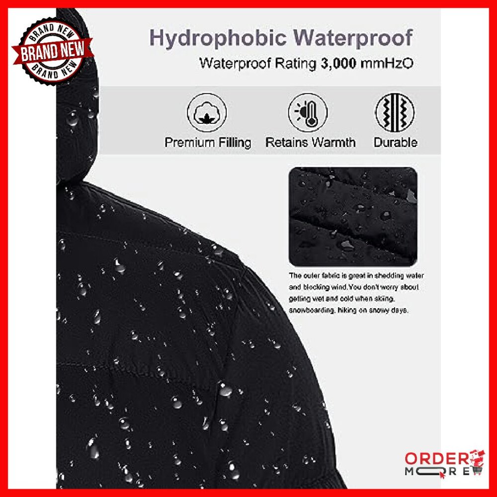 Plus Size Lightweight Puffer Jacket Packable Hood… - image 6